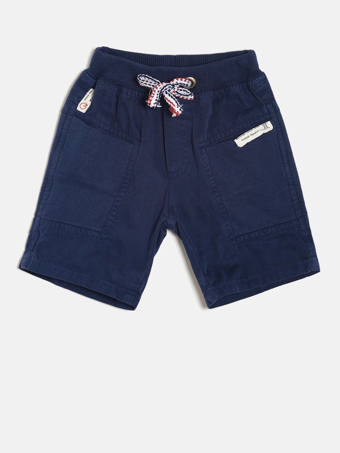 

Little Kangaroos Boys Navy Blue Solid Regular Fit Shorts