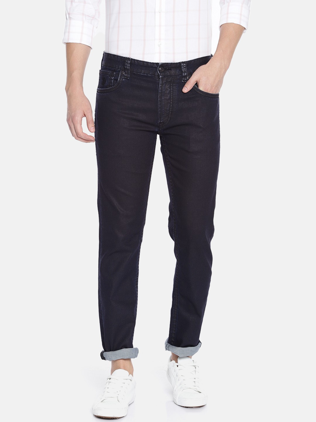 

U.S. Polo Assn. Denim Co. Men Blue Slim Tapered Fit Mid-Rise Clean Look Stretchable Jeans