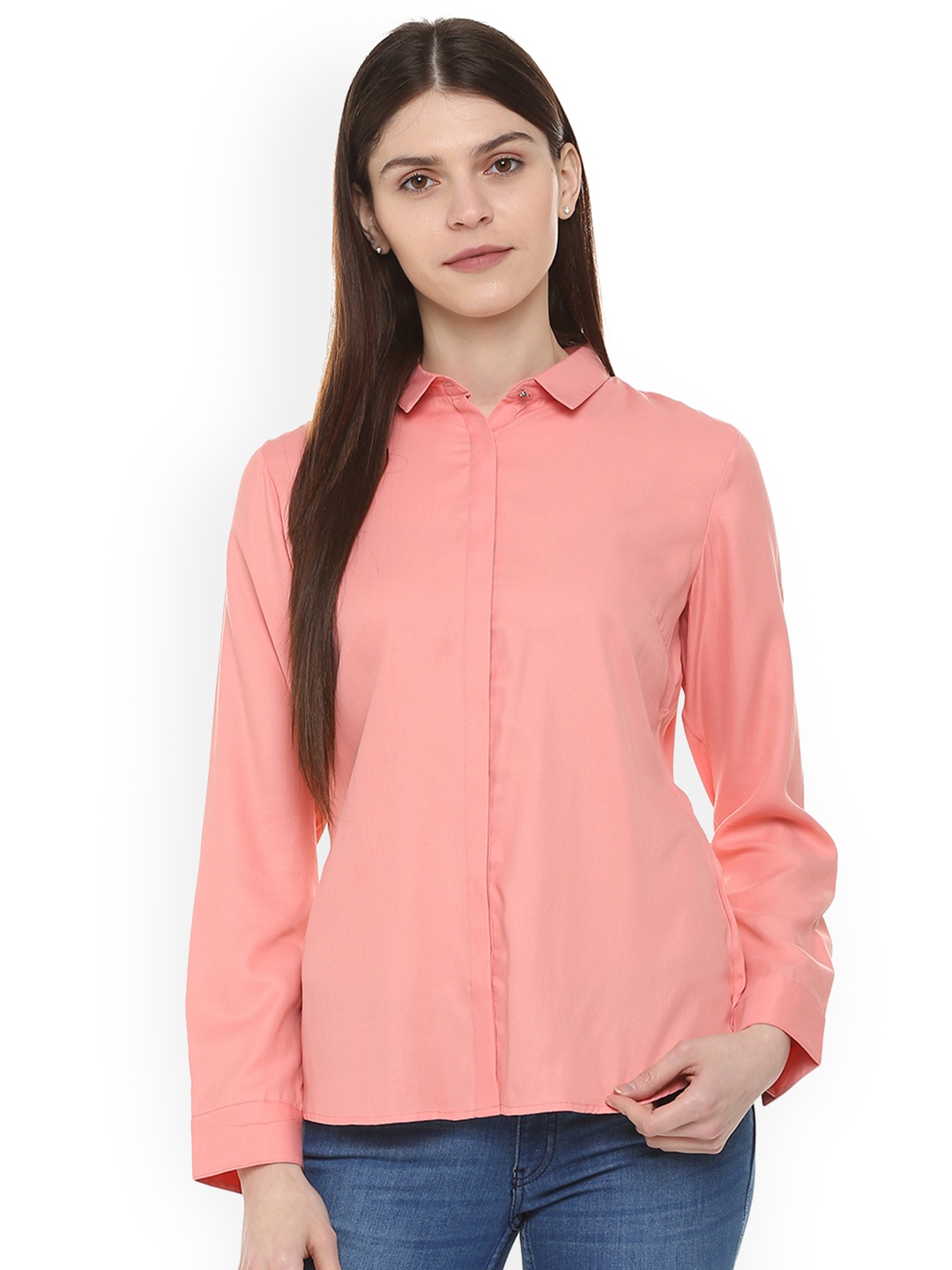 

Allen Solly Woman Women Pink Regular Fit Solid Casual Shirt