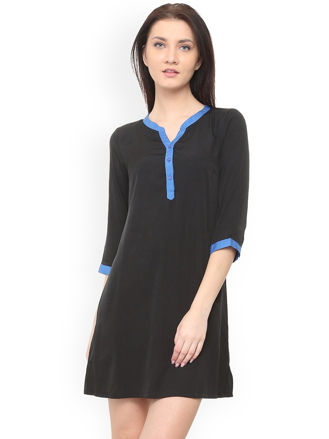 

Allen Solly Woman Black Solid Shirt Dress