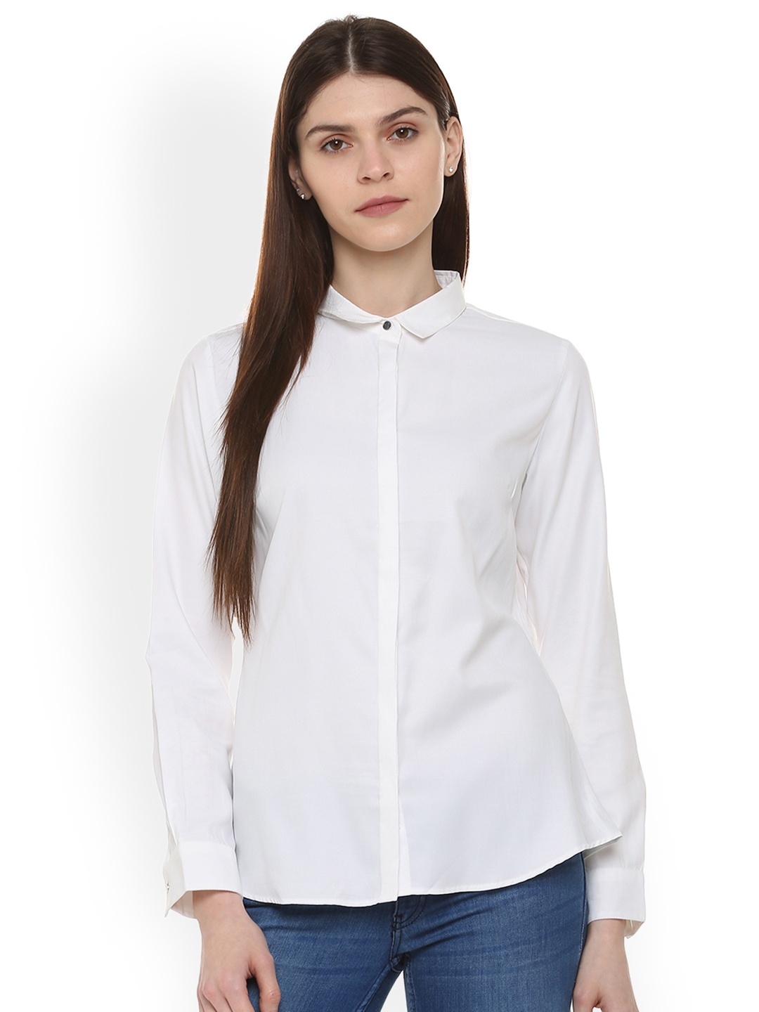 

Allen Solly Woman Women White Regular Fit Solid Casual Shirt