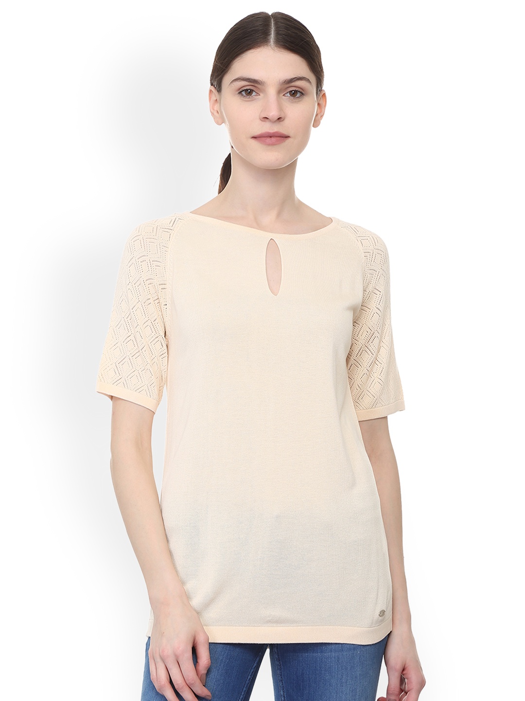 

Allen Solly Women Beige Solid Top