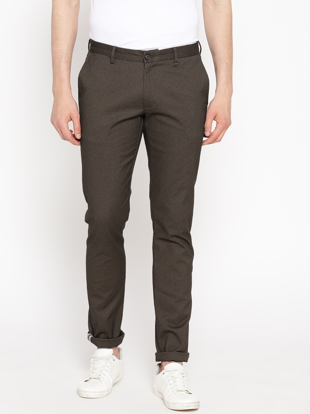 

Blackberrys Men Brown Regular Fit Printed Trousers