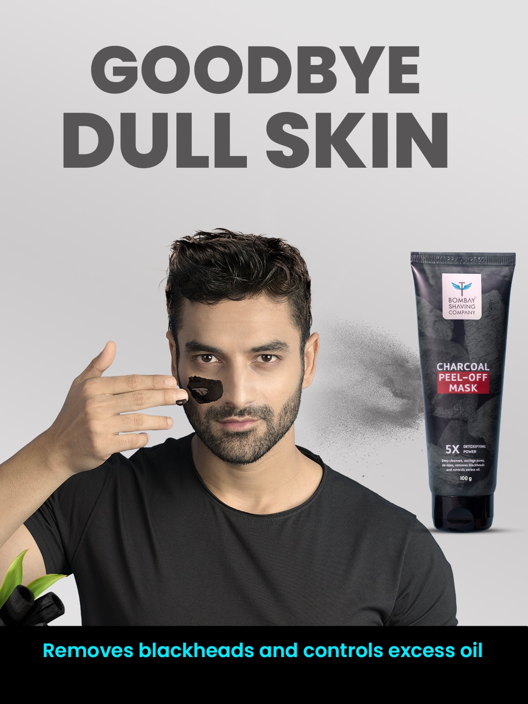 

Bombay Shaving Company Unisex Charcoal Peel Off Mask Anti Pollution & Blackhead Removal 100g, Black