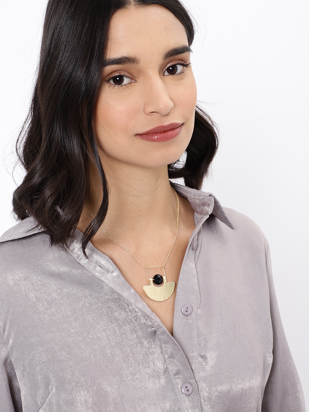 

JQ by Ayesha Handcrafted Brass Hammered Gold Plated Necklace