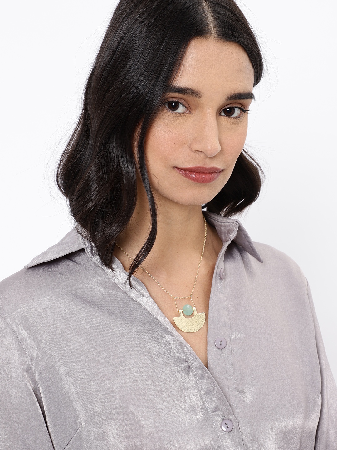 

JQ by Ayesha Handcrafted Brass Hammered Gold Plated Necklace