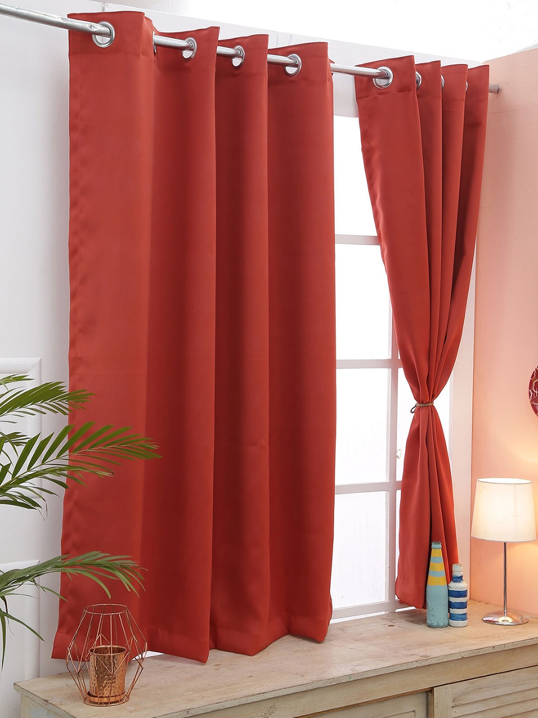 

American-Elm Rust Orange Set of 2 Black Out Curtains