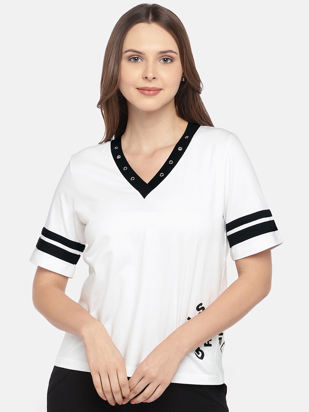 

Globus Women White Solid Pure Cotton Top