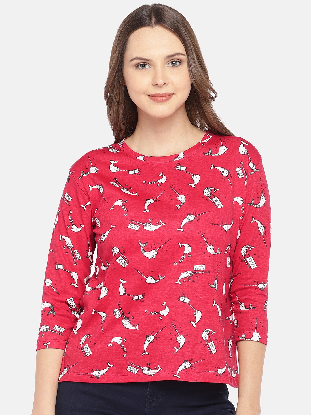 

Globus Women Red Printed Pure Cotton Top