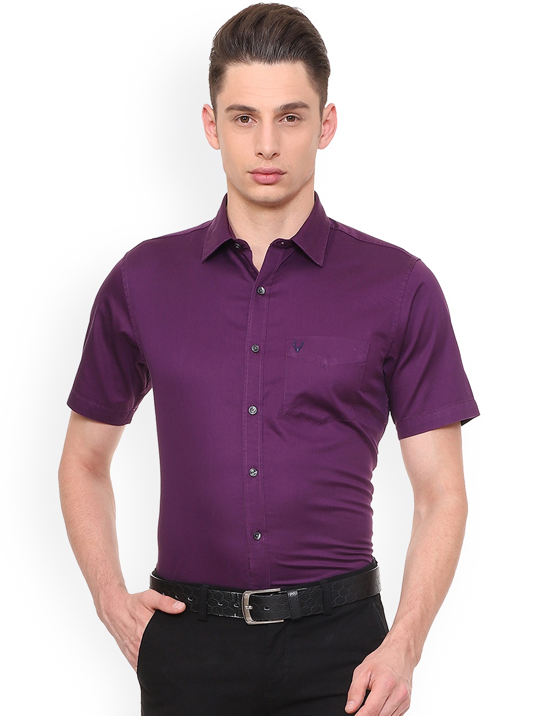 

Allen Solly Men Purple Slim Fit Solid Casual Shirt