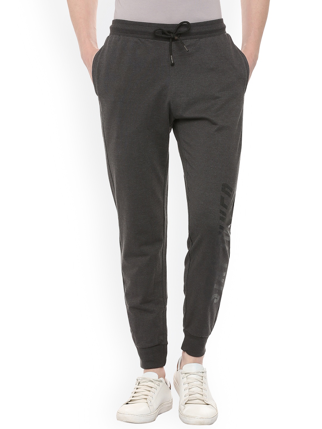 

People Men Grey Regular Fit Solid Joggers