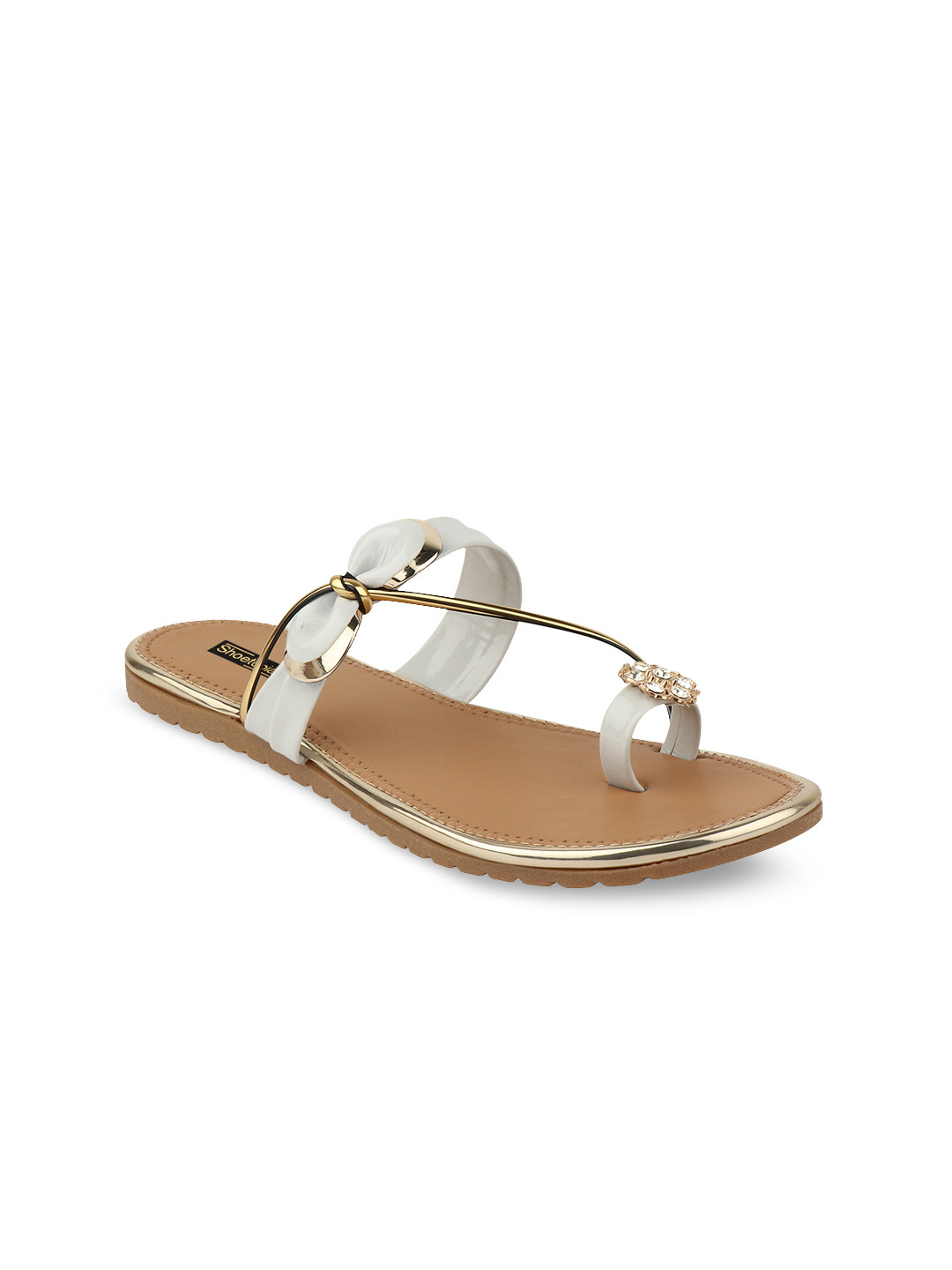

Shoetopia Women Off-White Solid One Toe Flats