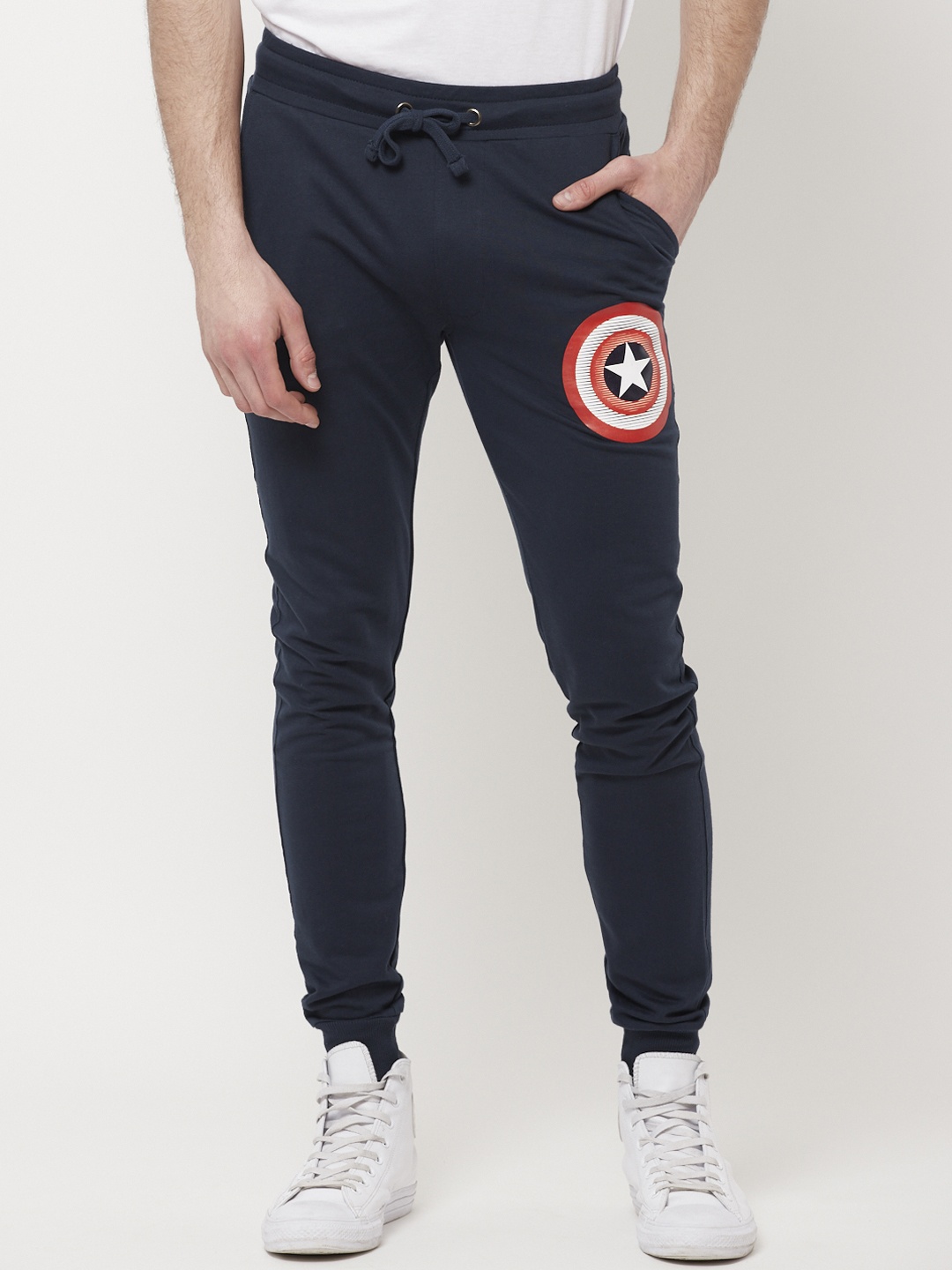 

Free Authority Men Navy Blue Captain America Printed Joggers