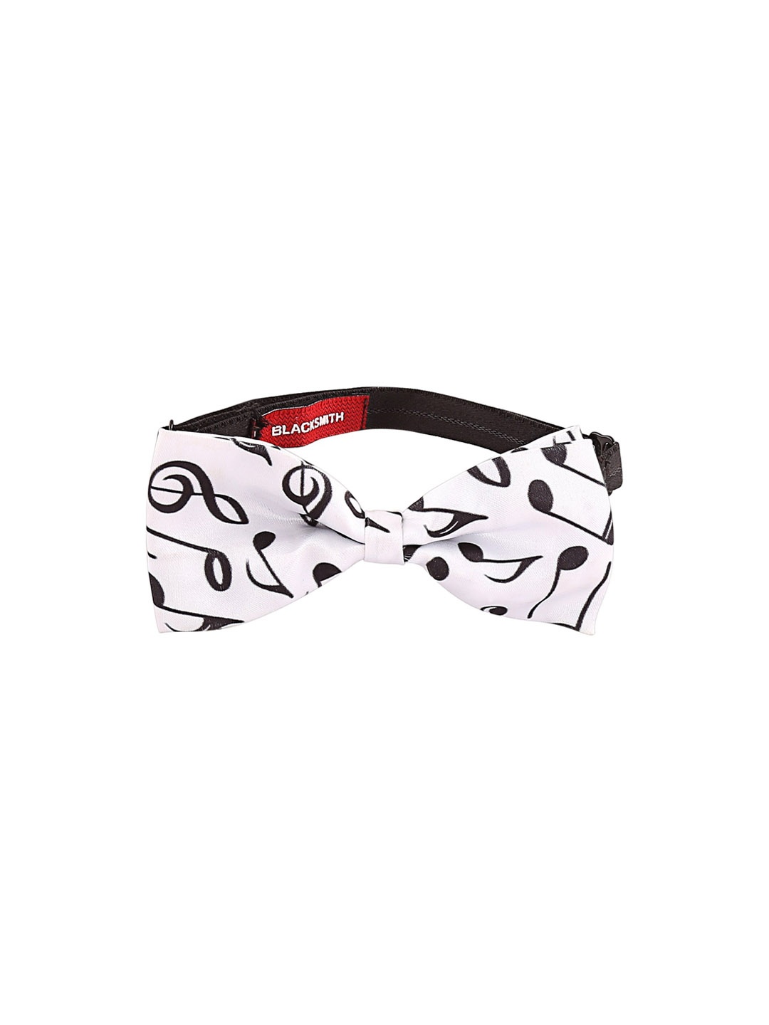 

Blacksmith White Printed Bow Tie