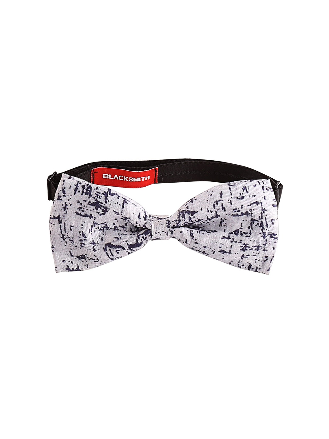 

Blacksmith White Printed Bow Tie