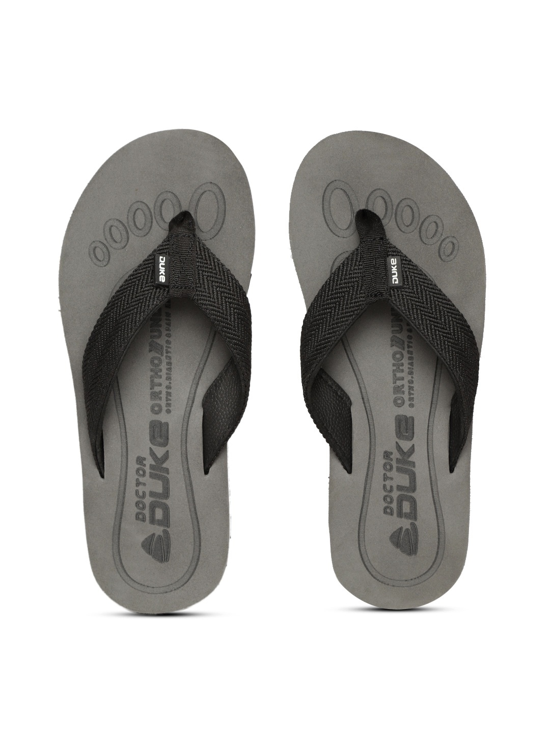 

Duke Men Black & Grey Self Design Thong Flip-Flops