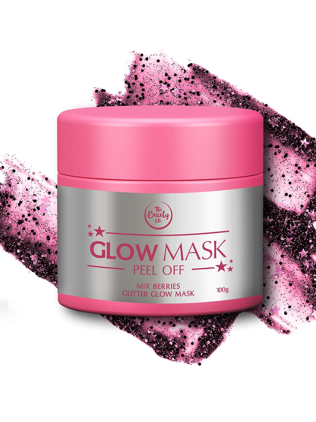 

The Beauty Co. Mix Berries Glitter Glow Mask for Instant Glow on Face 100g, Pink