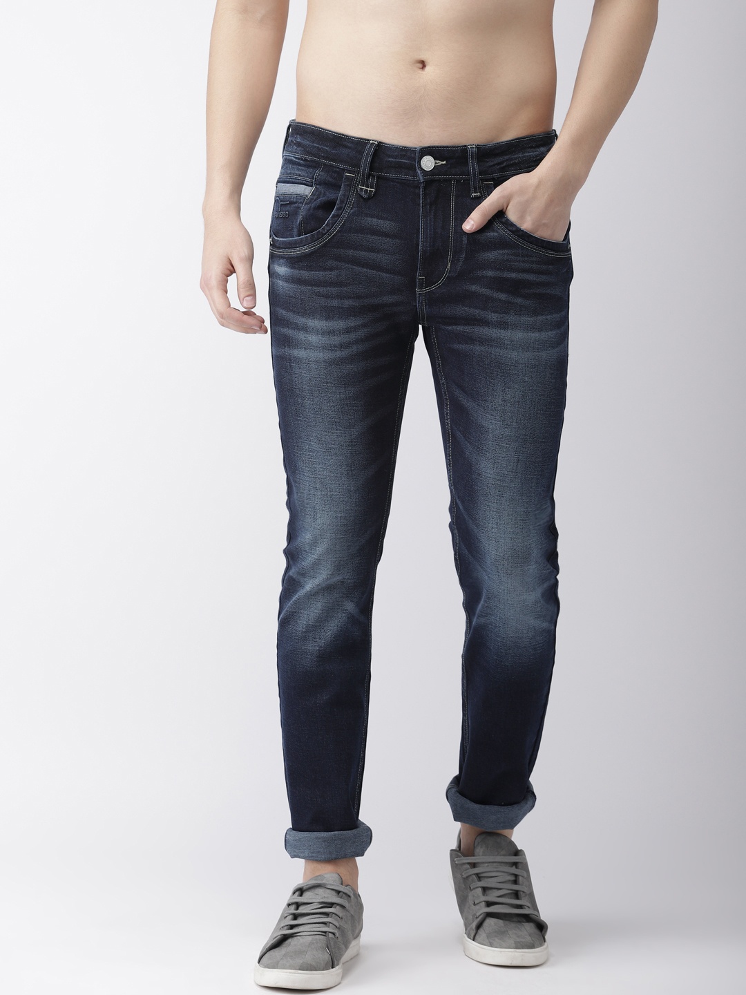 

Flying Machine Men Blue Michael Slim Tapered Fit Mid-Rise Clean Look Stretchable Jeans