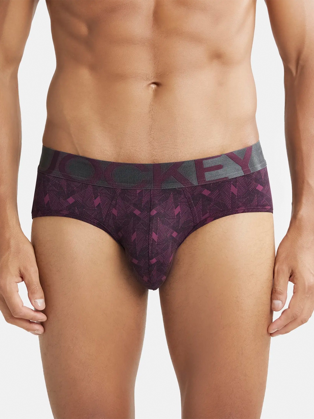 

Jockey Tactel Microfiber Stretch Printed Brief with Moisture Move Treatment-IC29, Purple