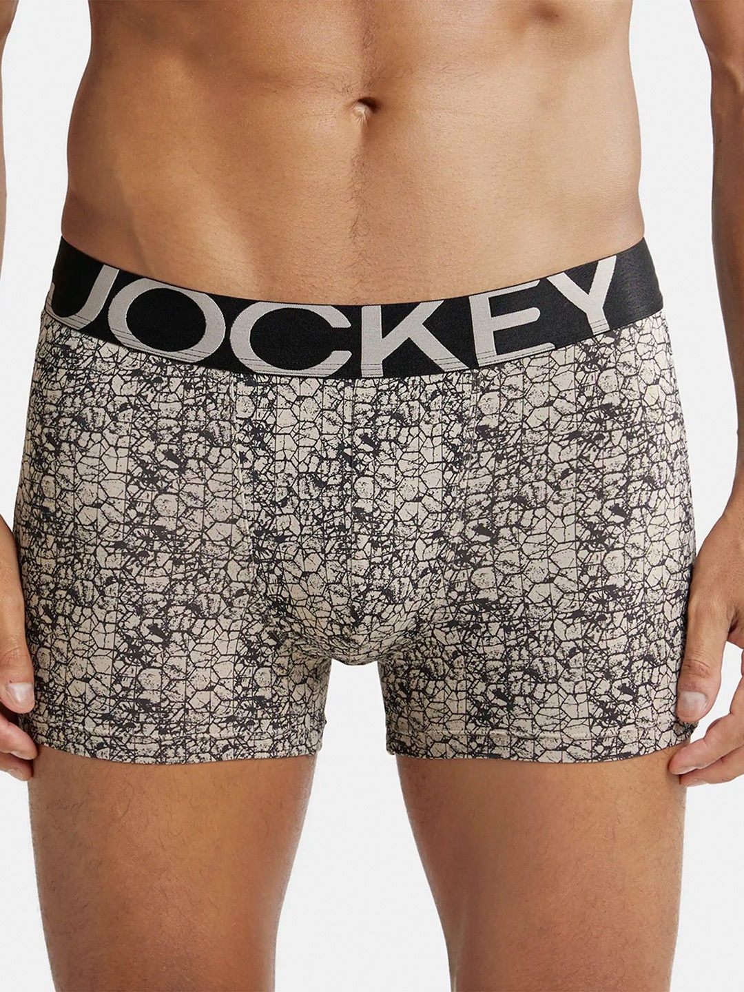 

Jockey Tactel Microfiber Stretch Printed Trunk with Moisture Move Treatment-IC30, Grey