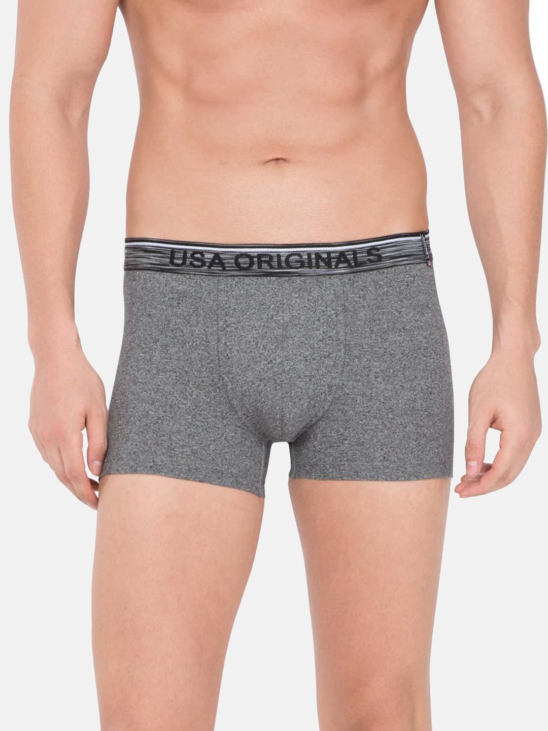 

Jockey Men Grey Melange Solid Trunks US70-0105