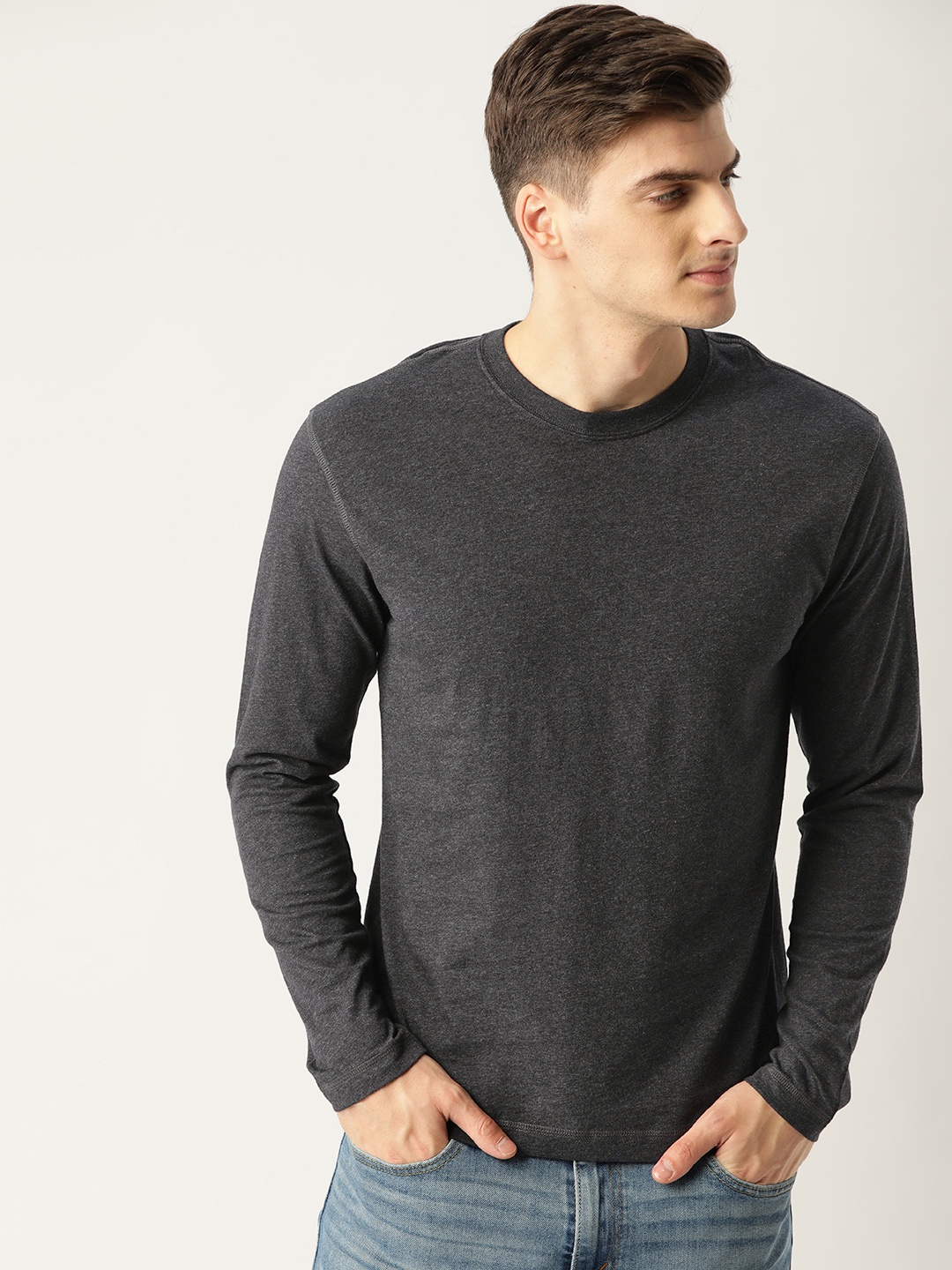 

Jockey Men Black Solid Round Neck T-shirt
