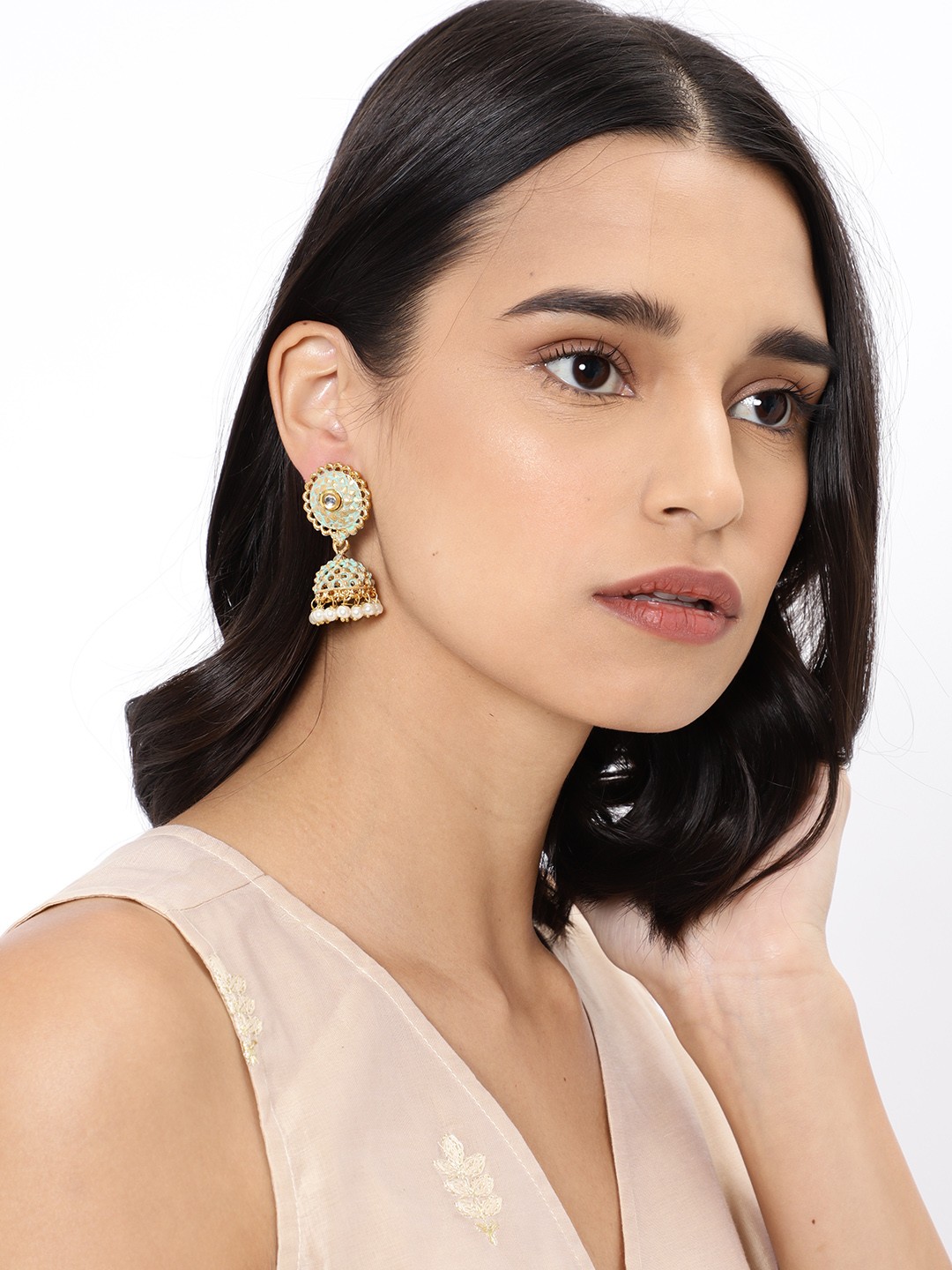 

Fida Gold-Toned Dome Shaped Jhumkas