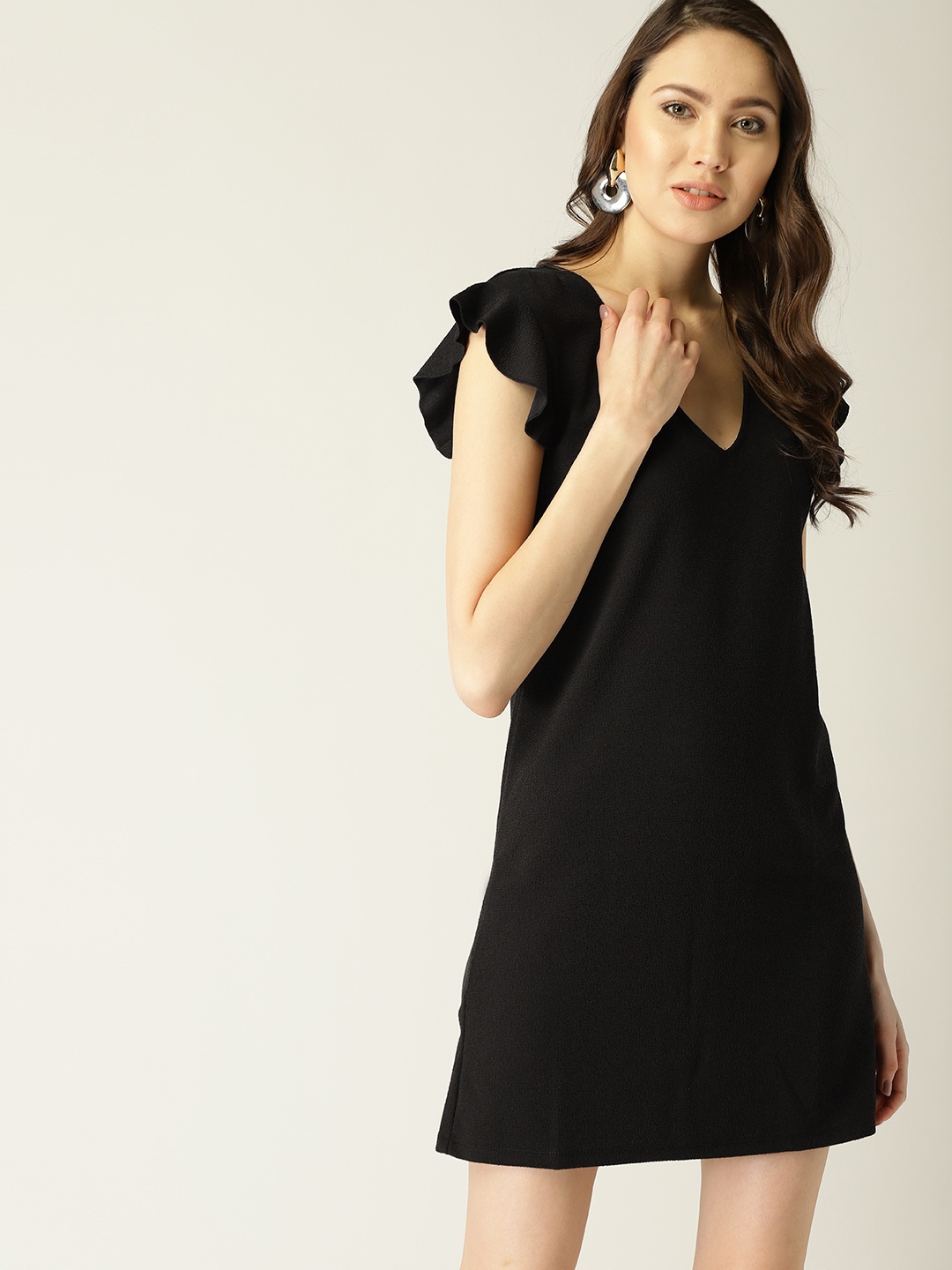 

MANGO Women Black Solid A-Line Dress