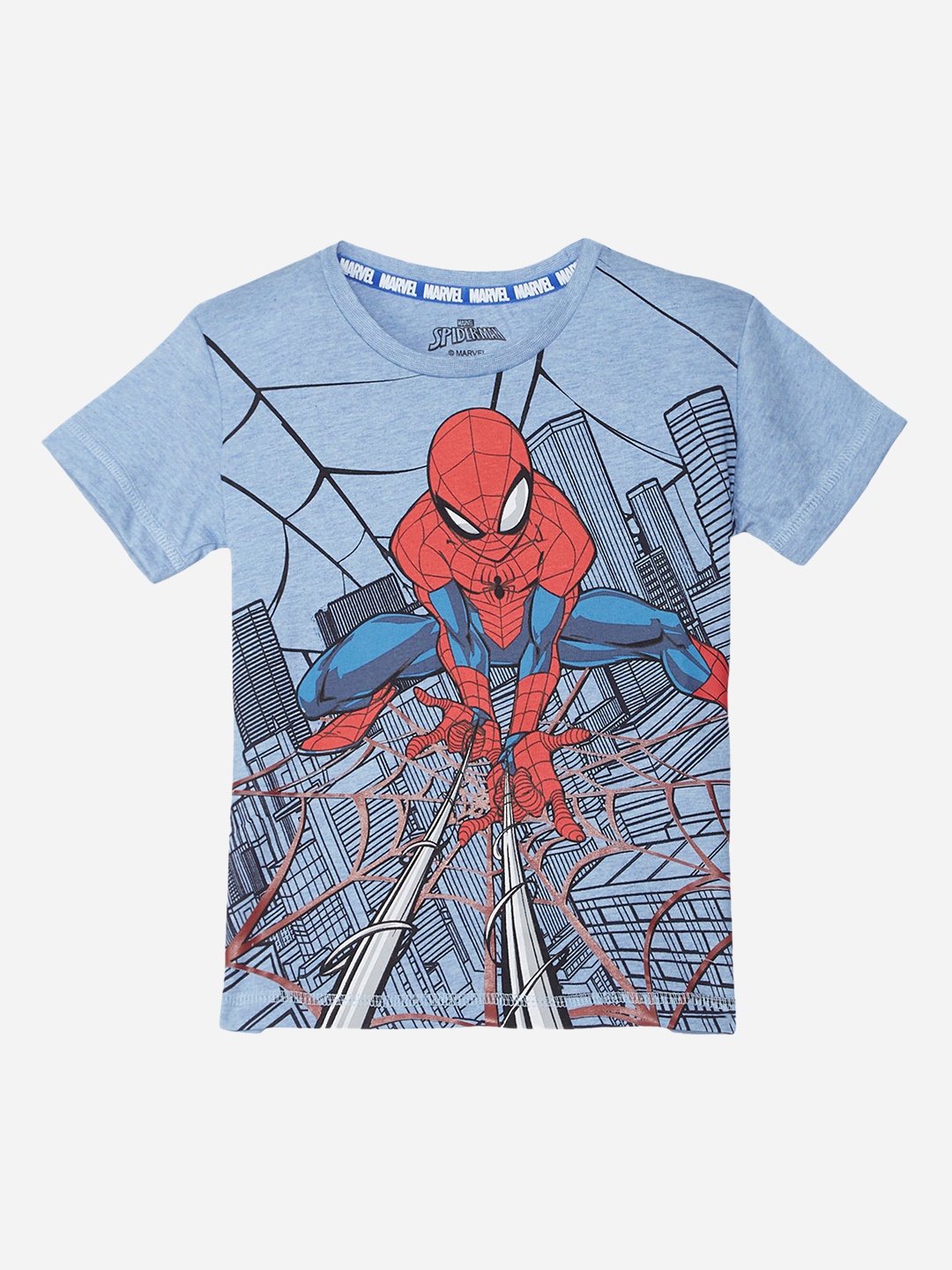 

Kids Ville Spiderman Printed Blue Tshirt for Boys