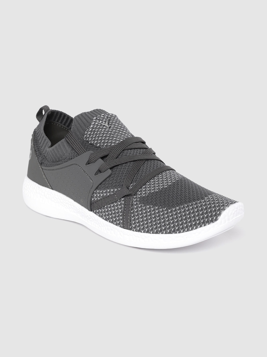 

Allen Solly Men Charcoal Grey & White Woven Design Sneakers