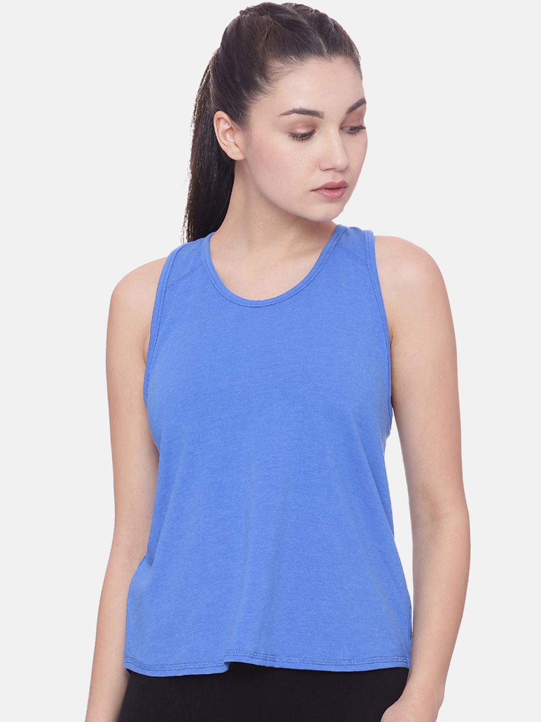 

Soul Space Women Blue Solid Tank Top