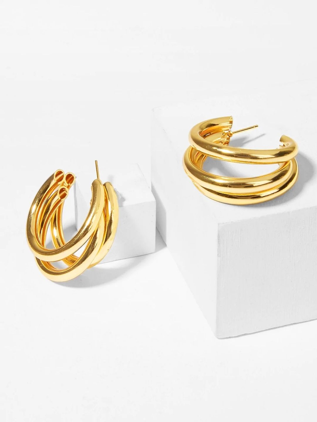 

OOMPH Gold-Toned Handcrafted Circular Drop Earrings