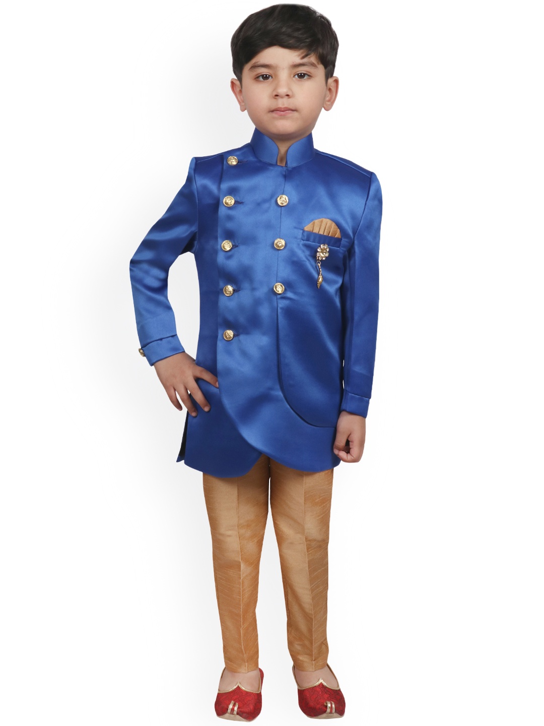 

SG YUVRAJ Boys Blue & Brown Sherwani Set