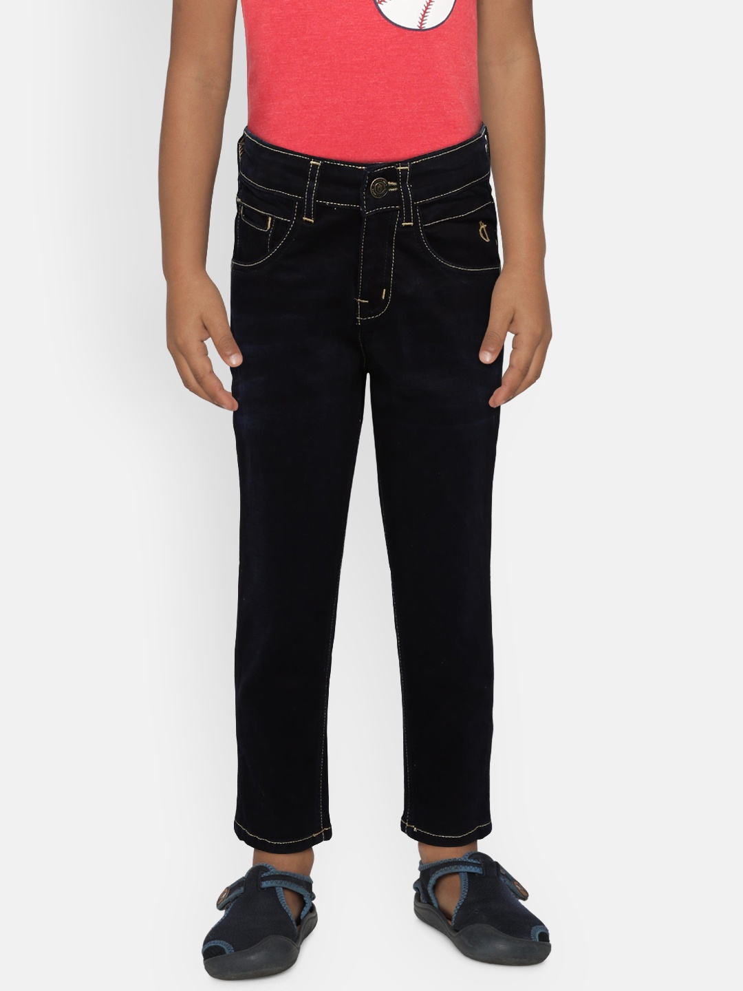 

Gini and Jony Boys Navy Blue Slim Fit Mid-Rise Clean Look Jeans
