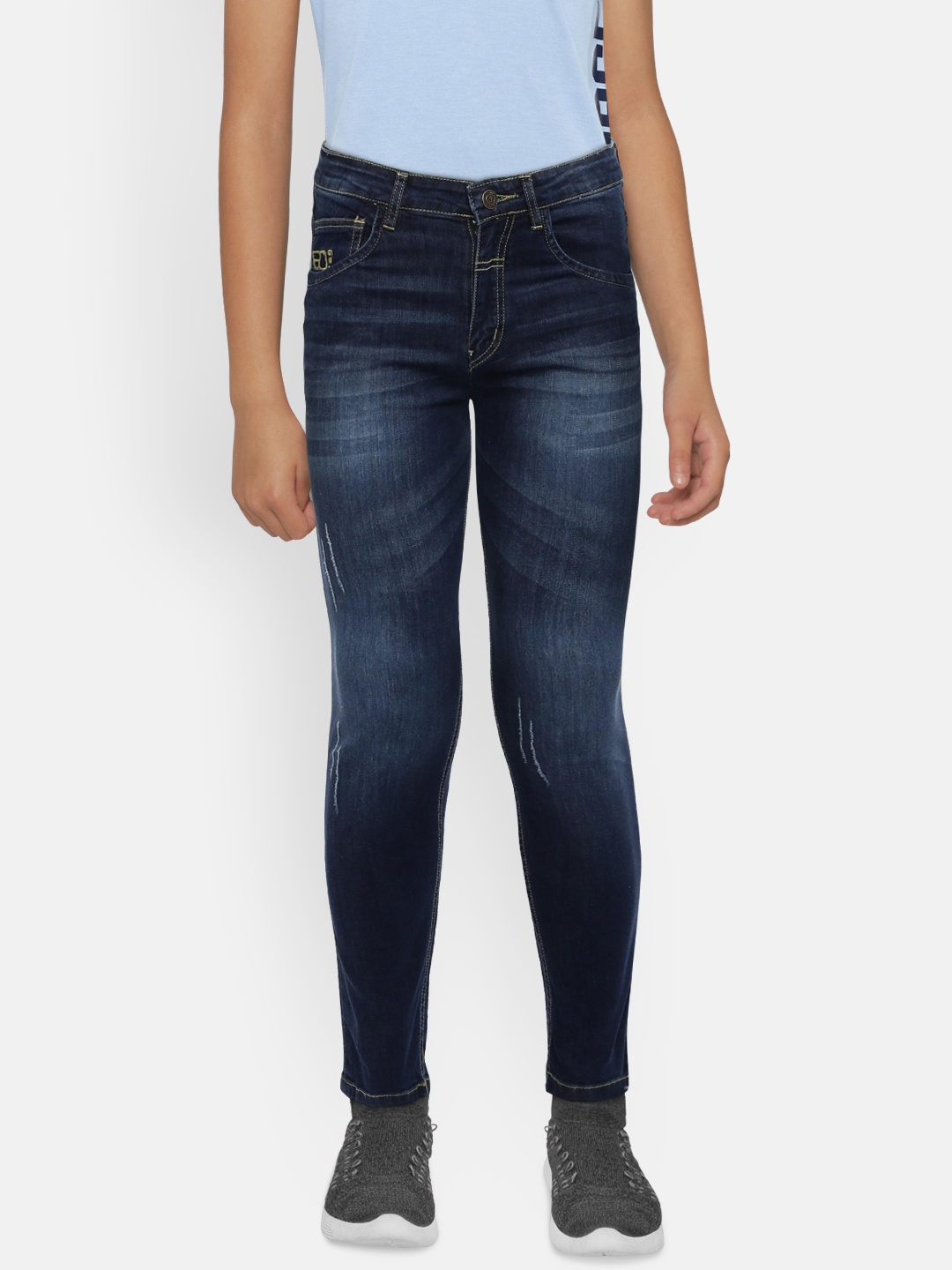 

Gini and Jony Boys Navy Blue Straight Fit Mid-Rise Clean Look Jeans