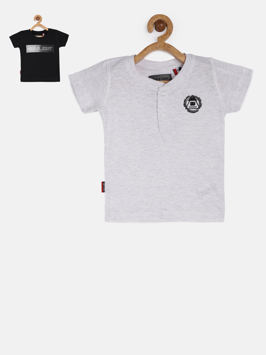 

Gini and Jony Boys Pack of 2 Tshirts, Black