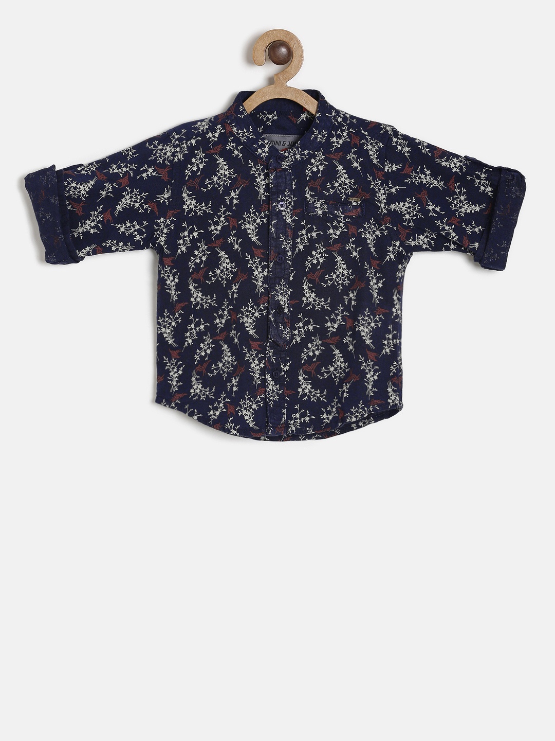 

Gini and Jony Boys Navy Blue & Off-White Printed Casual Shirt