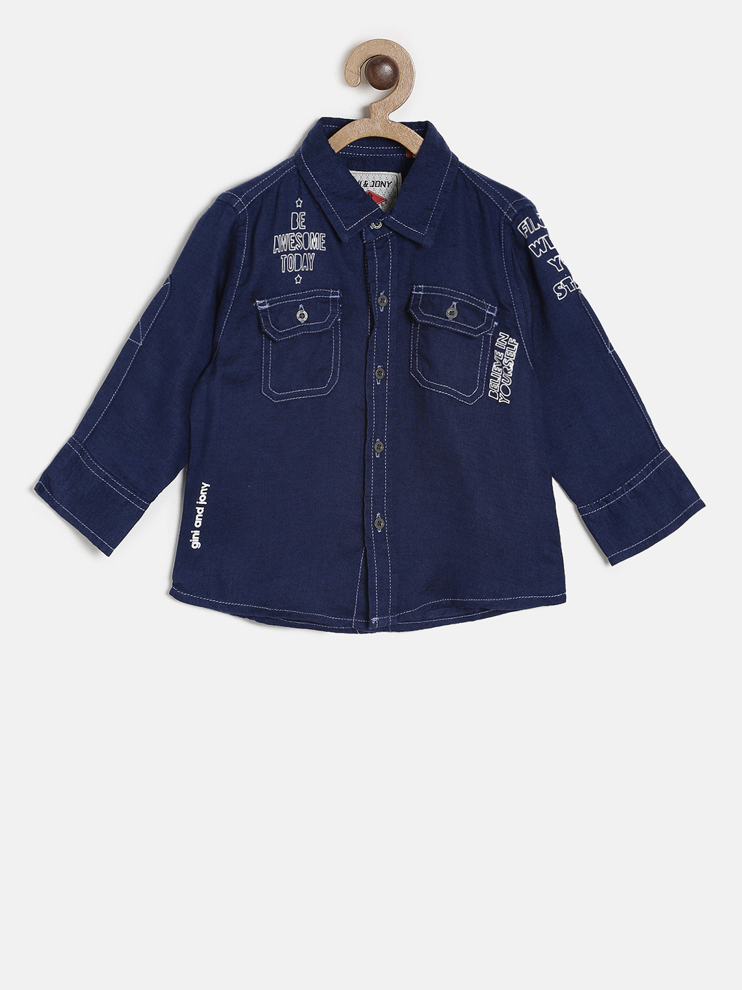 

Gini and Jony Boys Blue Regular Fit Casual Shirt