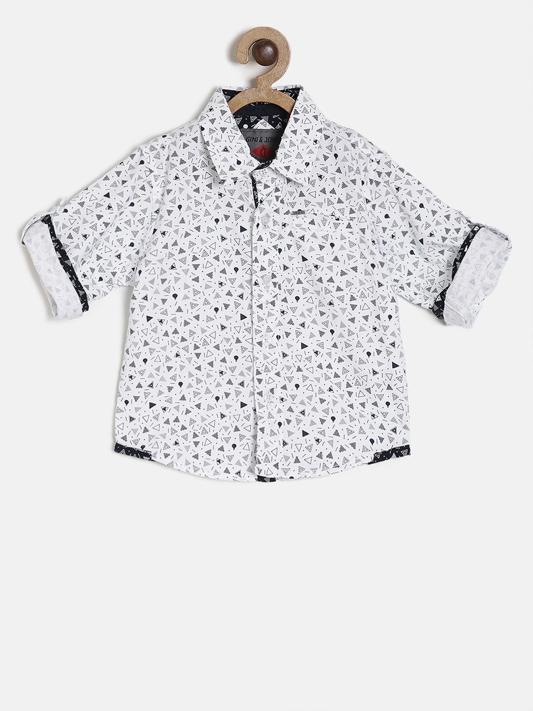 

Gini and Jony Boys White & Black Regular Fit Printed Casual Shirt
