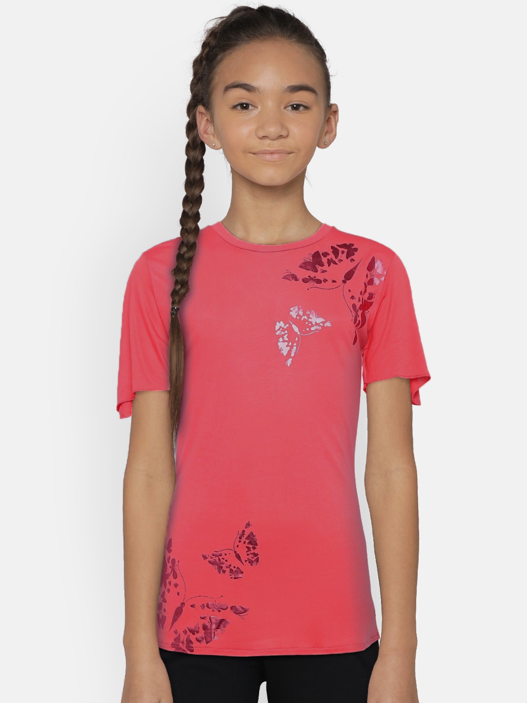 

Palm Tree Girls Pink Printed Top