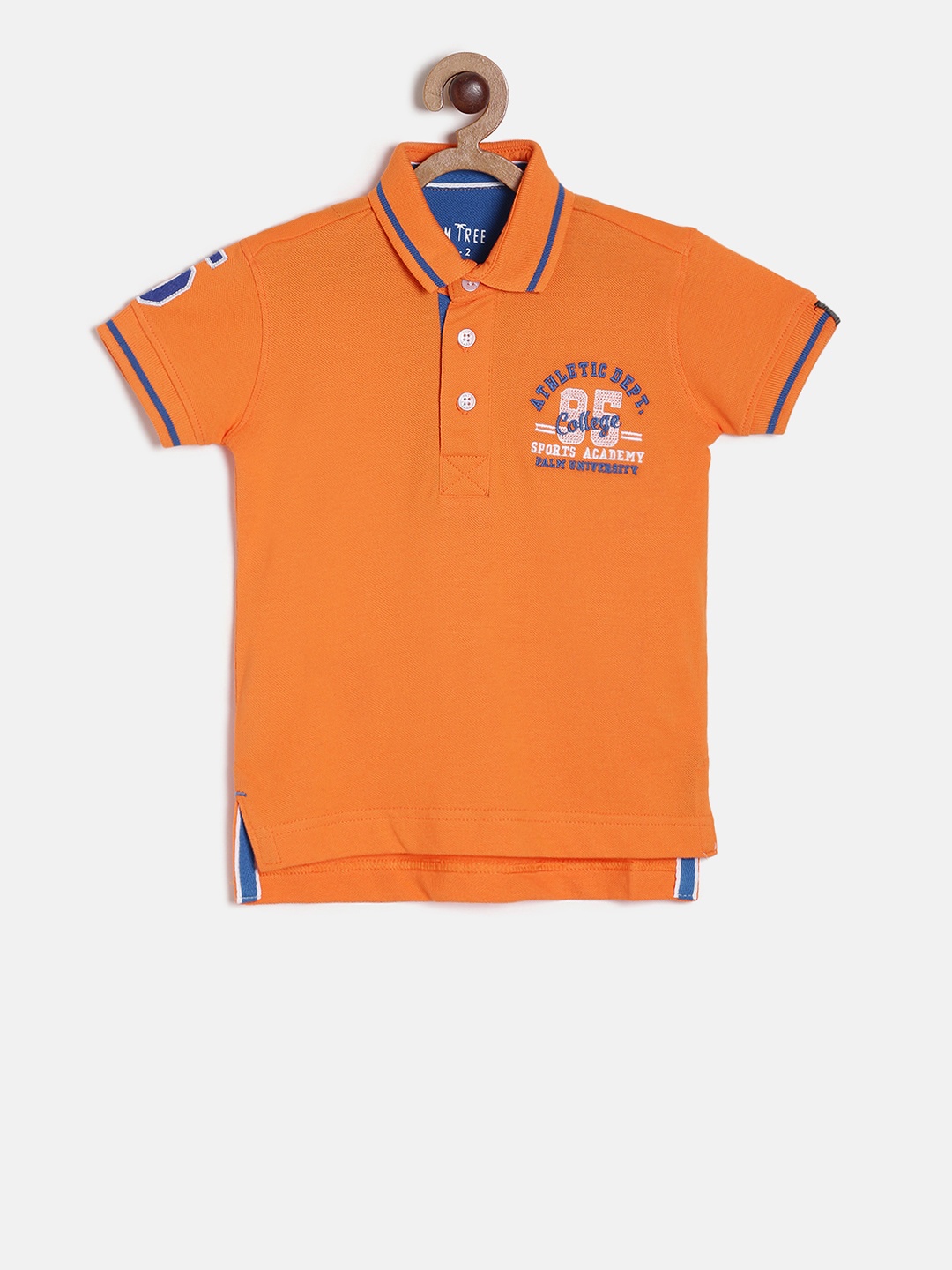 

Palm Tree Boys Orange Solid Polo Collar T-shirt