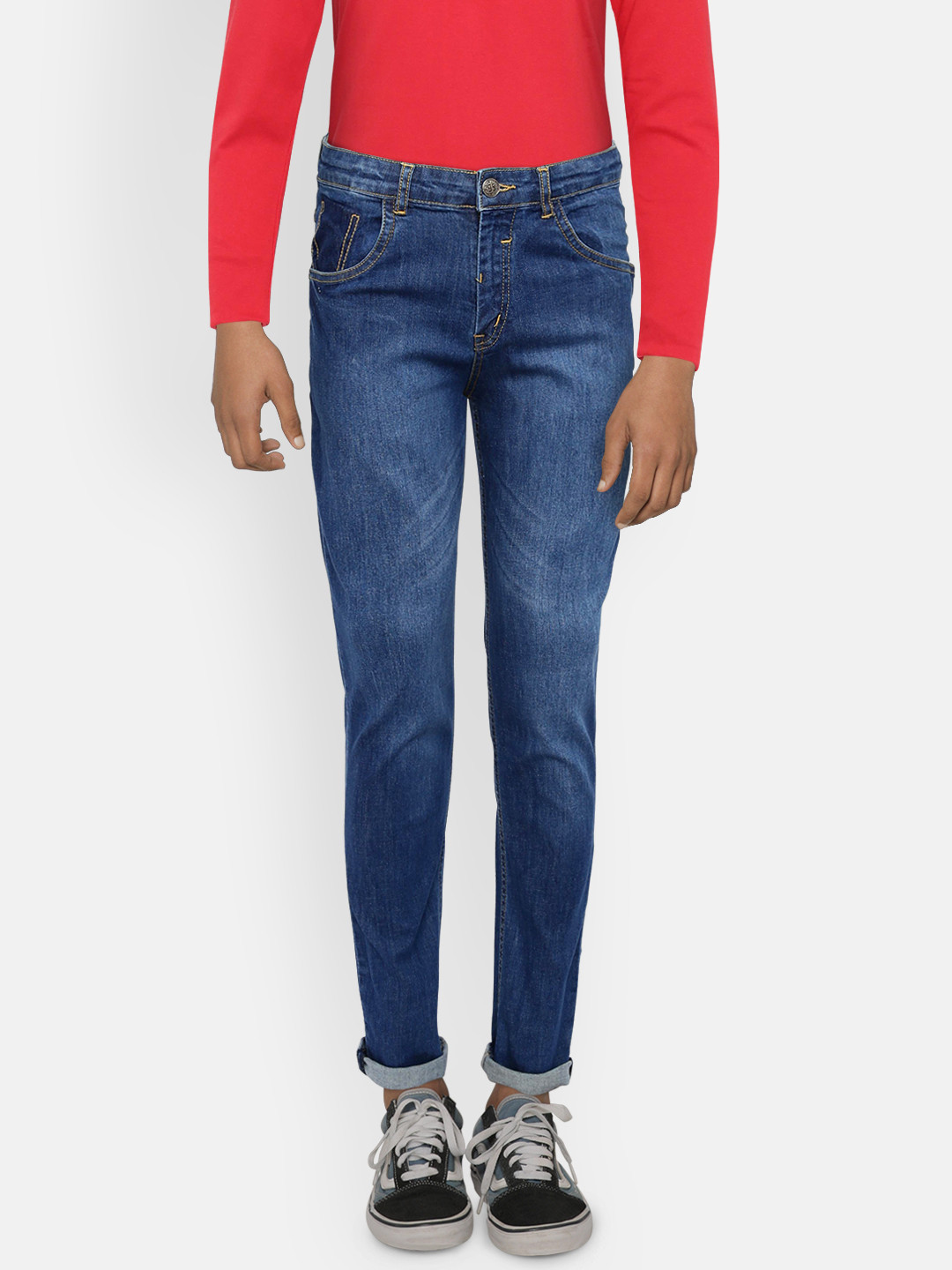 

Palm Tree Boys Blue Regular Fit Mid-Rise Clean Look Jeans