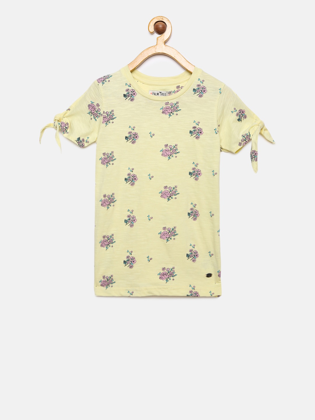 

Palm Tree Girls Yellow Printed Top