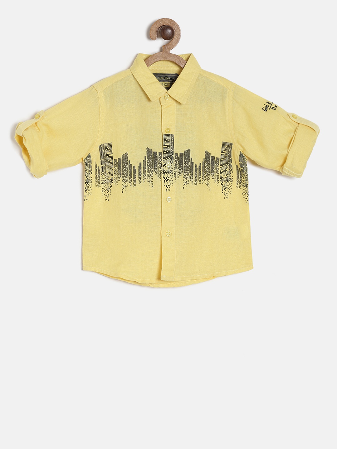 

Gini and Jony Boys Yellow Printed Casual Shirt