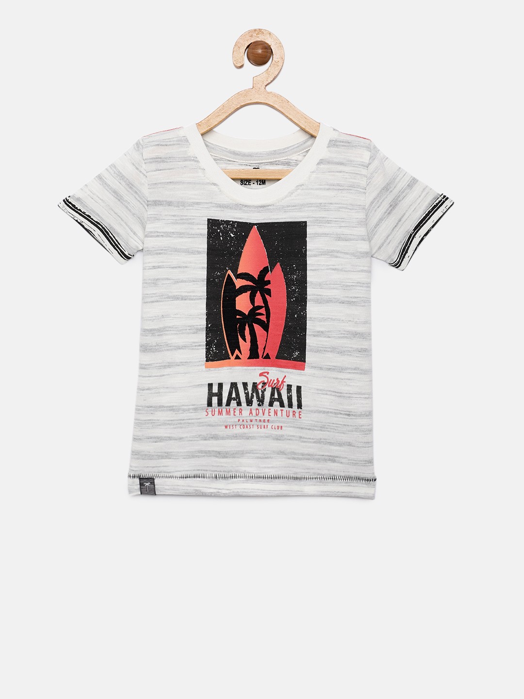

Palm Tree Boys Off-White Printed Round Neck T-shirt