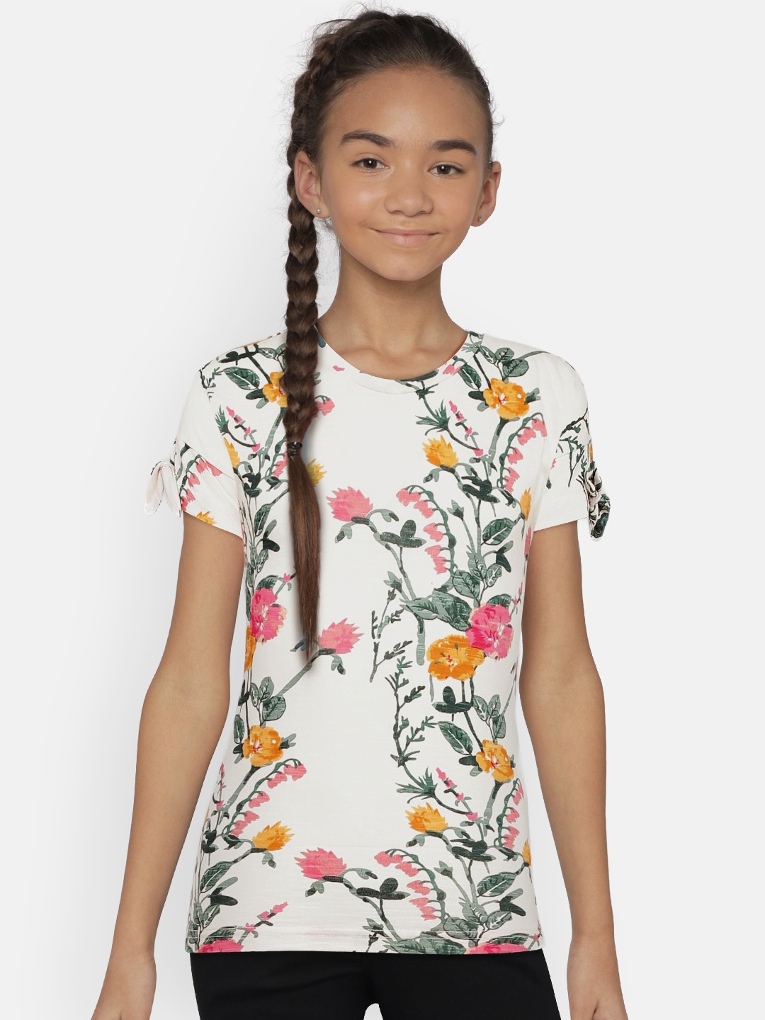

Palm Tree Girls White Printed Top