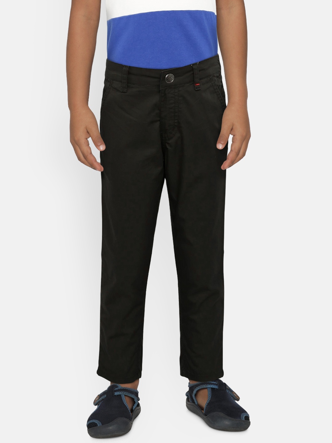 

Palm Tree Boys Green Regular Fit Solid Trousers