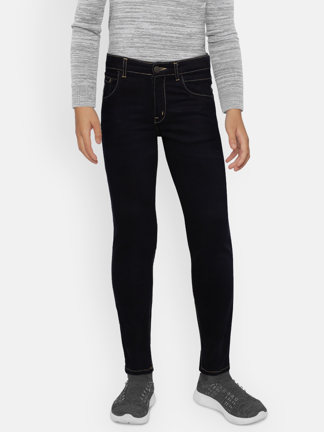 

Gini and Jony Boys Navy Blue Slim Fit Mid-Rise Clean Look Jeans