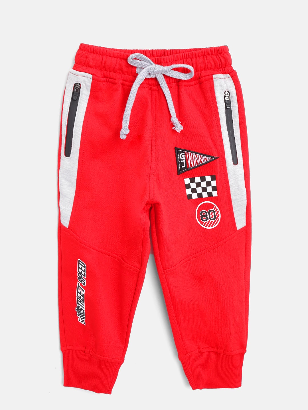 

Gini and Jony Boys Red Solid Joggers