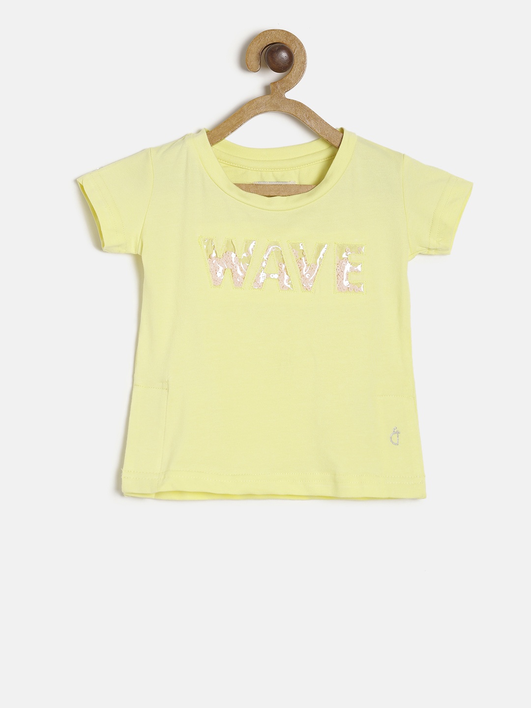 

Gini and Jony Girls Yellow Printed Round Neck T-shirt